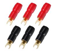VICASKY 10 Pairs Durable Crimp Barrier Spades Fork Adapter Speaker 4 Gauge Wire Terminals Connectors Amp Car Audio Terminal Connector Barrier Spade Fork Jack Plug