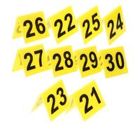 VICASKY 10 pcs Acrylic Triangle Table Number Markers Crime Scene Evidence Signs for Mystery Decorations Party Display Sturdy Practical Place Card Holders