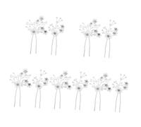 VICASKY 10 pcs Bridal Hair Pins with Rhinestone and Pearl Flowers Zinc Alloy Wedding Hair Clips for Elegant Bride Hairstyles Suitable for Weddings Proms and Special Occasions