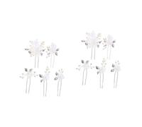 VICASKY 10 pcs Bridal Wedding Hairpins with Floral Leaf Design Pearl Accents Resin Zinc Alloy Hair Accessories for Bridesmaids Flower Evening Parties