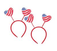 VICASKY 10 pcs Independence Day Party Headbands Comfortable Hair Hoops with Double Heart Design Festival Hairbands for Usa Celebration Cosplay and Holiday Decor Accessories