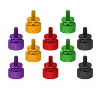VICASKY 10 Pcs Knurled Thumb Screws for Computer Case Side Panel Fixing, Lightweight Hard Aluminum Alloy Screws Compatible with Motherboard and Computer Chassis, 6#-32 Size