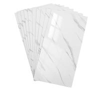 VICASKY 10 Pcs Marble Peel and Stick Backsplash Tiles Self Adhesive Wall Stickers for Kitchen Bathroom Removable Thickened Jazz White Surface Easy to Clean