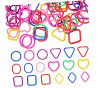 VICASKY 100 Pcs Colorful Plastic Links for Early Education Sensory Play Geometric Rings for Hand Eye Coordination and Motor Skill Development Safe Material Linking Chains for Home and