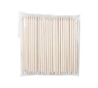 VICASKY 100 Pcs Nail Cuticle Pusher Sticks Wooden Manicure Tools Pointed and Flat Ends for Grinding Dead Skin, Safe to Use Beige Wood Nail Art Accessories for Personal Use