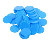 VICASKY 100pcs 25mm Blue Learning Blank Chips Poker Counting Tokens Game Markers for Educational Rewards and Teaching Tools