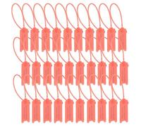 VICASKY 100pcs Anti-Fake Cable Ties with Red Plastic Label, Easy to Use and Hand Disassembly, Adjustable Locking Length, Single-piece Construction for Trucks and Doors Security