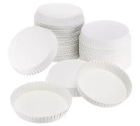 VICASKY 100PCS Disposable Paper Cup Covers Lids, Recycled Drinking Lids White Hot Drink Cup Covers for Beverage Takeout Bars Parties Serving