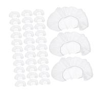 VICASKY 100pcs Disposable White Non-woven U-shaped Massage Face Pillow Covers with Elastic Band Soft Skin-friendly Fitted Headrest Covers for Spa Beauty Salon Massage Chairs