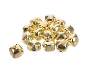 VICASKY 100pcs Dog Collar Bells 30mm Yellow Electroplated Small Pet Pendant Bells for Tracking and Anti-lost, Loud Ringing Sound Accessories for Cats and Little Dogs