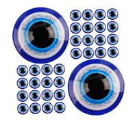 VICASKY 100pcs Flatback Evil Eye Charm Tiles Round Resin Beads for Diy Jewelry Making Decorations