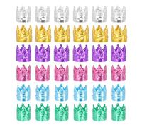 VICASKY 100pcs Hair Braids Accessories Decorative Hair Extension Rings Crown Shape Metal Reusable Adjustable for Party and Photo