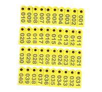 VICASKY 100pcs Livestock Id Ear Tags for Cattle Sheep Goats Yellow Animal Identification Tags with Long Shaft for Easy Healing and Information Management