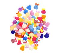 VICASKY 100pcs Mini Knit Hats with Double Pom Poms for DIY Crafts Doll Decor Home Decoration Accessories