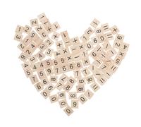 VICASKY 100pcs Mini Wooden Number Tiles Educational Math Craft DIY Small Number Symbols for Early Learning Cognitive Development and Problem Solving