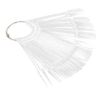 VICASKY 100pcs Nail Colour Display Tips Plastic Nail Polish Practice Sticks Fan-shaped Art Palette for Salon and Personal Use Lightweight Portable Design
