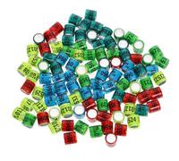 VICASKY 100pcs Racing Pigeon Foot Rings Poultry Leg Bands Birds Identification Rings Country Name Leg Bands Random for Pigeon Parrot Finch Poultry Random Color