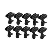 VICASKY 10pcs Adjustable Mic Clip Holder with Quick Release Spring Clamp Plastic Microphone Clamp for Broadcasting Studio Stage Live Streaming and Recording Use Black
