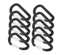 VICASKY 10Pcs Black Ring Spring Carabiner Clips Durable Keychain Hooks for Outdoor Hiking Camping Fishing Travel Accessories