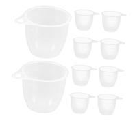 VICASKY 10pcs Clear Plastic Measuring Cups Graduated for Rice Cooker Accessories Lightweight Multipurpose Cups for Liquids and Dry Ingredients in Kitchen Cooking
