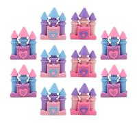 VICASKY 10pcs Cute Cartoon Castle Erasers for Small Mixed Color Pencil Erasers Fun Creative Novelty Bulk for School Homework and Craft Activities Random Color