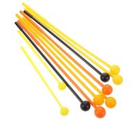 VICASKY 10pcs Drumsticks Plastic Mallets for Xylophone Percussion Stick Boys and Girls Rhythm Sticks Orange Large Yellow Large Black Medium