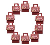 VICASKY 10pcs Gingerbread House Cardboard Candy Boxes Small Cookie Box Shaped House for Christmas Party Favors Trolls Goodie Bags and Treasure Chest for Desserts