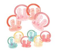 VICASKY 10Pcs Glitter Puppy Hair Ropes with Bunny Decor Cute Dog Elastic Bands for Pet Hair Styling for Christmas and Birthday Parties