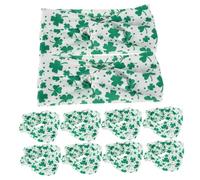 VICASKY 10PCS Green Leaf Print Headbands for Women Patrick Day Party Accessories Wide Cross Design Hair Wraps for Festive Celebrations and Casual Outings