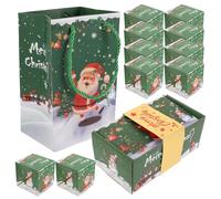 VICASKY 10pcs Green Surprise Bounce Boxes Set with Folding Pop-up Explosion Design, Xmas Candy and Sweets Present Boxes for Christmas, Birthday, Party, and Festival Wrapping