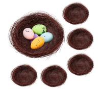 VICASKY 10pcs Hemp Thread Bird Nest Ornaments for Garden Decoration Realistic Artificial Birds Nest Cozy Sheltered Environment for for Home and Easter Decor