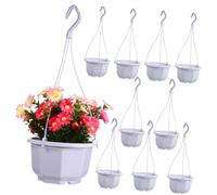 VICASKY 10pcs Indoor Hanging Pots for Plants Plastic Flower Baskets with Drainage for Garden Balcony Home Decor Versatile Planters with Hooks for Outdoor Use