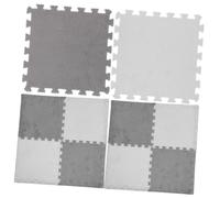 VICASKY 10pcs Interlocking Plush Foam Play Mat Soft and Comfortable Puzzle Floor Pad for Boy Girl Non Slip Design Easy to Assemble for Indoor Play and Crawling Activities Grey White