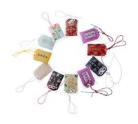 VICASKY 10pcs Japanese Omamori Blessing Charms with Intricate Embroidery for Luck Health Wealth Success Lightweight Traditional Hanging Amulets for Travel and Daily Protection