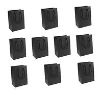 VICASKY 10pcs Kraft Paper Tote Bags Versatile Treat Bags for Candies Snacks Party Favors Black Food Grade Packaging for Home Events