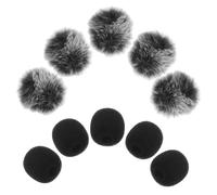 VICASKY 10pcs Lavalier Microphone Windscreens, Furry Sponge Mic Wind Muff Covers, Lightweight Wind Protection for Speeches and Voice Recording, Black