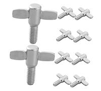 VICASKY 10pcs M6×10mm Drum Set Accessories Cymbal Fastener Screws Wing Screws Top for Drum Kit Hardware Replacement