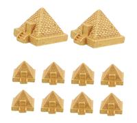 VICASKY 10pcs Mini Egyptian Pyramid Figurines Resin Micro Landscape Ornaments for Home Office Decor Moss Garden Compatible Ancient Architecture Desktop Sculpture