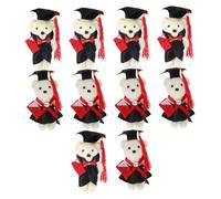 VICASKY 10pcs Mini Graduation Bear DIY Bouquet Decoration Fluffy Graduate Dolls for Creative Floral Arrangements for Friends and Family