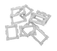 VICASKY 10pcs Mini Resin Photo Frames in Vintage Retro Style, Sturdy and Versatile Silver Picture Frames for DIY Crafts and Home Décor Accessories