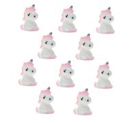 VICASKY 10pcs Mini Unicorn Figurines for DIY Garden Decoration Artificial Pink Unicorn Models with Vivid Craftsmanship Landscape Decor Accessories Gift for Friends