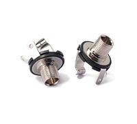 VICASKY 10pcs Mono Jack Socket Connector Chrome Copper Jack Spacer for Acoustic Electric Bass Guitar Parts Accessories Panel Mount Nuts and Washers