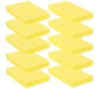 VICASKY 10pcs Natural Wood Pulp Kitchen Cleaning Sponges, Highly Absorbent Household Dish Scrubbers, Compact Non-oil Stain Power Eraser Blocks for Daily Wok and Surface Use
