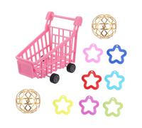 VICASKY 10Pcs Parrot Plaything Set Creative Shopping Cart for Bird Activity Puzzle Training for Parrots Macaws Cockatoos Safe Durable Materials for Iq Development