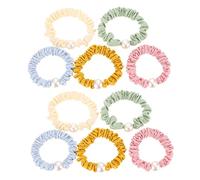 VICASKY 10pcs Pearl Hair Bands Elastic Scrunchies Soft Ponytail Holders for Women Multi Color Hair Styling Ropes with Comfortable Non Pulling Design