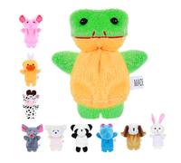 VICASKY 10pcs Plush Animal Finger Puppets for Lightweight Soft Cartoon for Storytelling Early Education Birthday Christmas Party Favors Comfortable and Easy to Wear