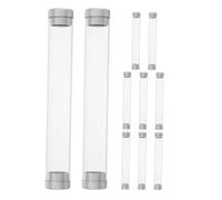 VICASKY 10pcs Portable Eyelash Tool Case Transparent Tweezers Tube with Lid Plastic Storage Container for Travel Salon Home Organization