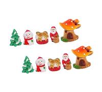 VICASKY 10pcs Resin Snowman Figurines Christmas Micro Landscape Decorations for Indoor Xmas Table Decor Cute Holiday Resin Miniature Statues for Festive Village Display