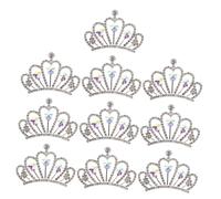 VICASKY 10pcs Rhinestone Crown Charms for Jewelry Making Lightweight Mini Crystal Flatback Crowns DIY Hair Accessories Clothing Decoration Versatile Craft Embellishments