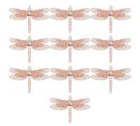 VICASKY 10pcs Rose Gold Dragonfly Hair Clips with Rhinestone Inlay, Ultra-thin Hollow Three-layer Metal Hairpin Charms for DIY Handmade Hair Accessories and Headdress Decor